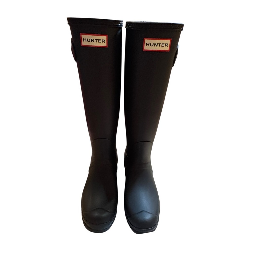 Hunter‎ Womens Original Tall Rain Boots Black Matte Rubber WFT1000RMA Size 8 - Picture 5 of 13